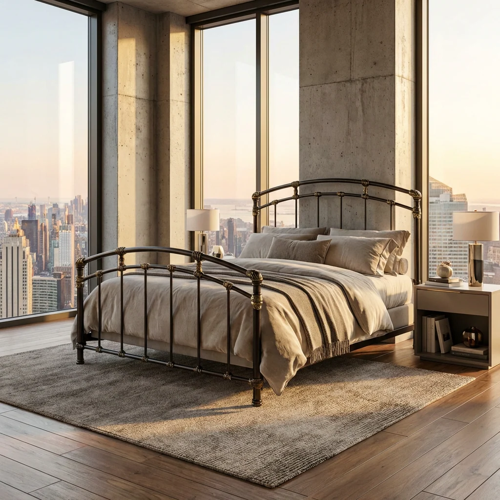 Aristella Iron Bed by Wesley Allen - Image 5