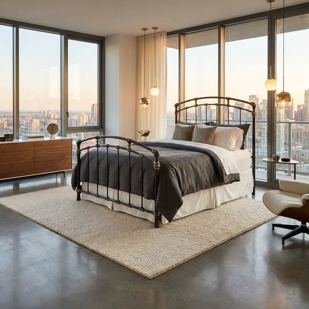 Aristella Iron Bed by Wesley Allen - Image 9
