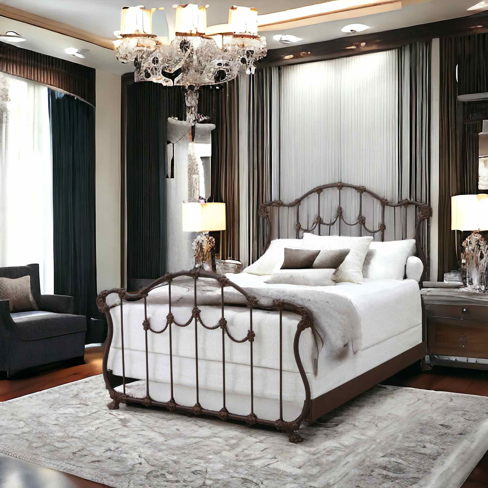 Hamilton Iron Bed by Wesley Allen - Image 5