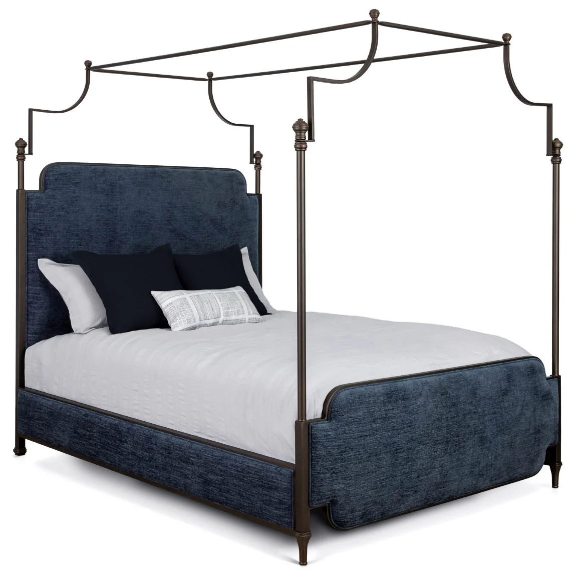 Kenton Upholstered Iron Canopy Bed with Upholstered Sides by Wesley Allen