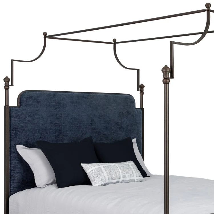 Kenton Upholstered Iron Canopy Bed with Upholstered Sides by Wesley Allen - Image 2