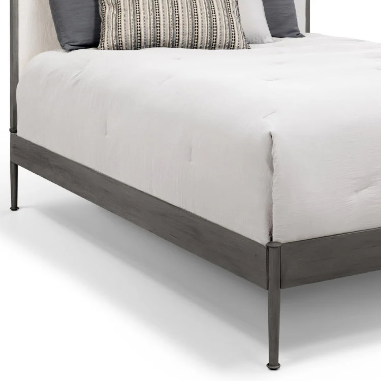 Nile Upholstered Iron Headboard with Metal Profile Platform Frame by Wesley Allen - Image 3