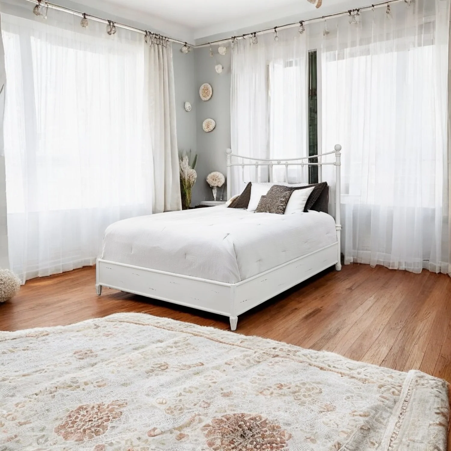 Quati Iron Headboard with Metal Surround by Wesley Allen - Image 4