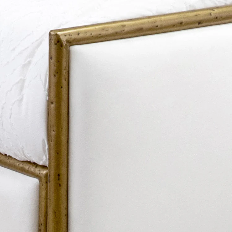 Royce Hammered Iron Upholstered Bed by Wesley Allen - Image 4