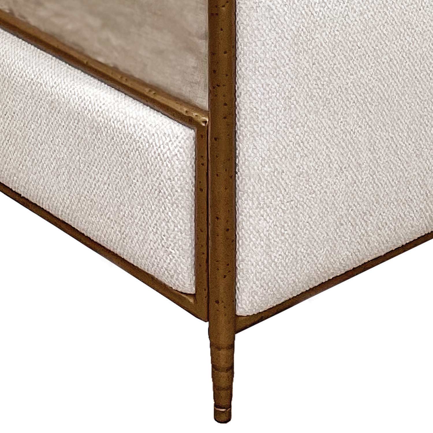Royce Hammered Iron Upholstered Canopy Bed by Wesley Allen - Image 3