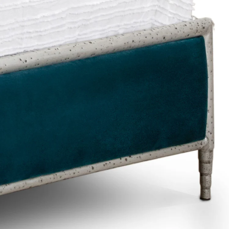 Royce Hammered Iron Upholstered Headboard with Upholstered Surround by Wesley Allen - Image 3