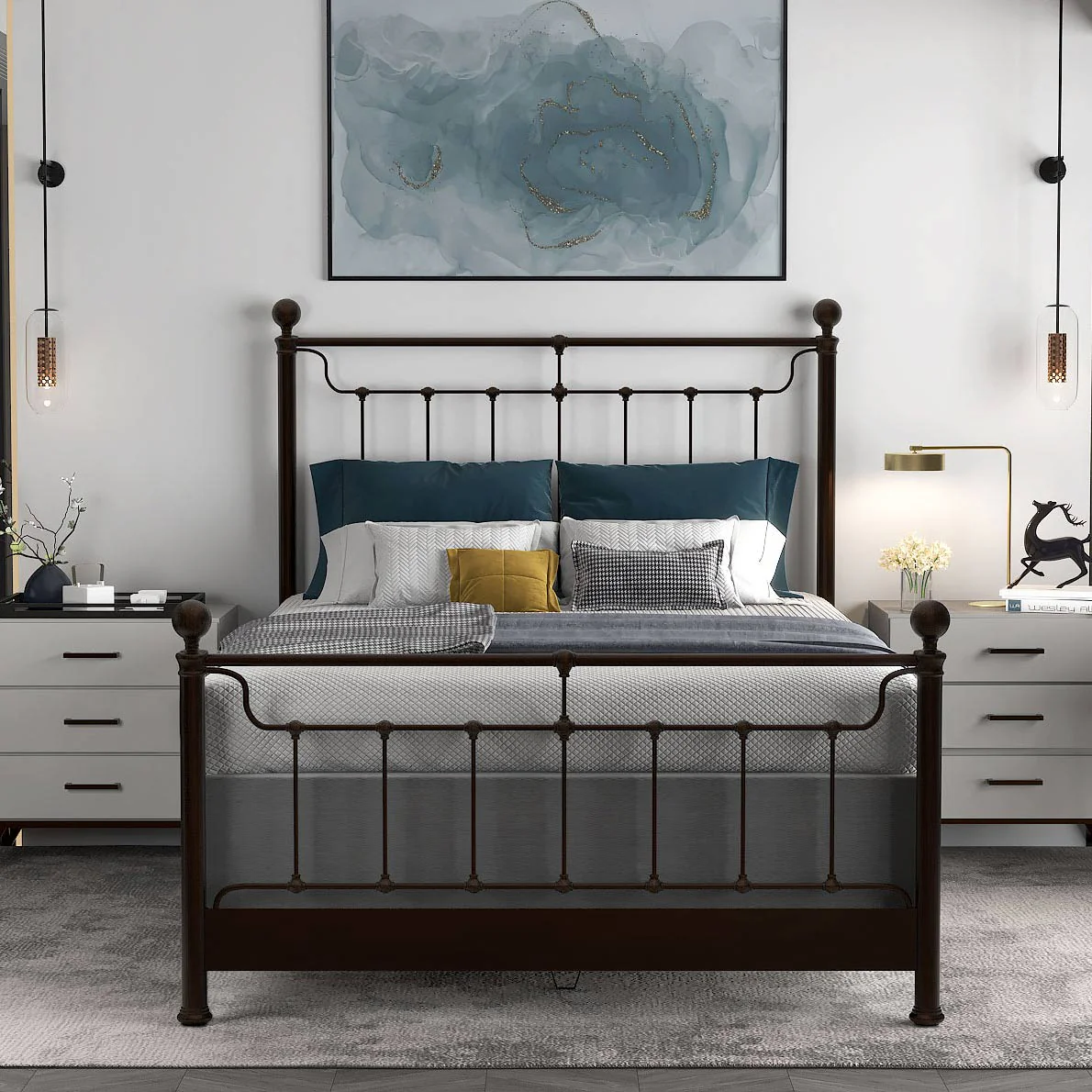 Tucker Iron Bed by Wesley Allen - Image 4